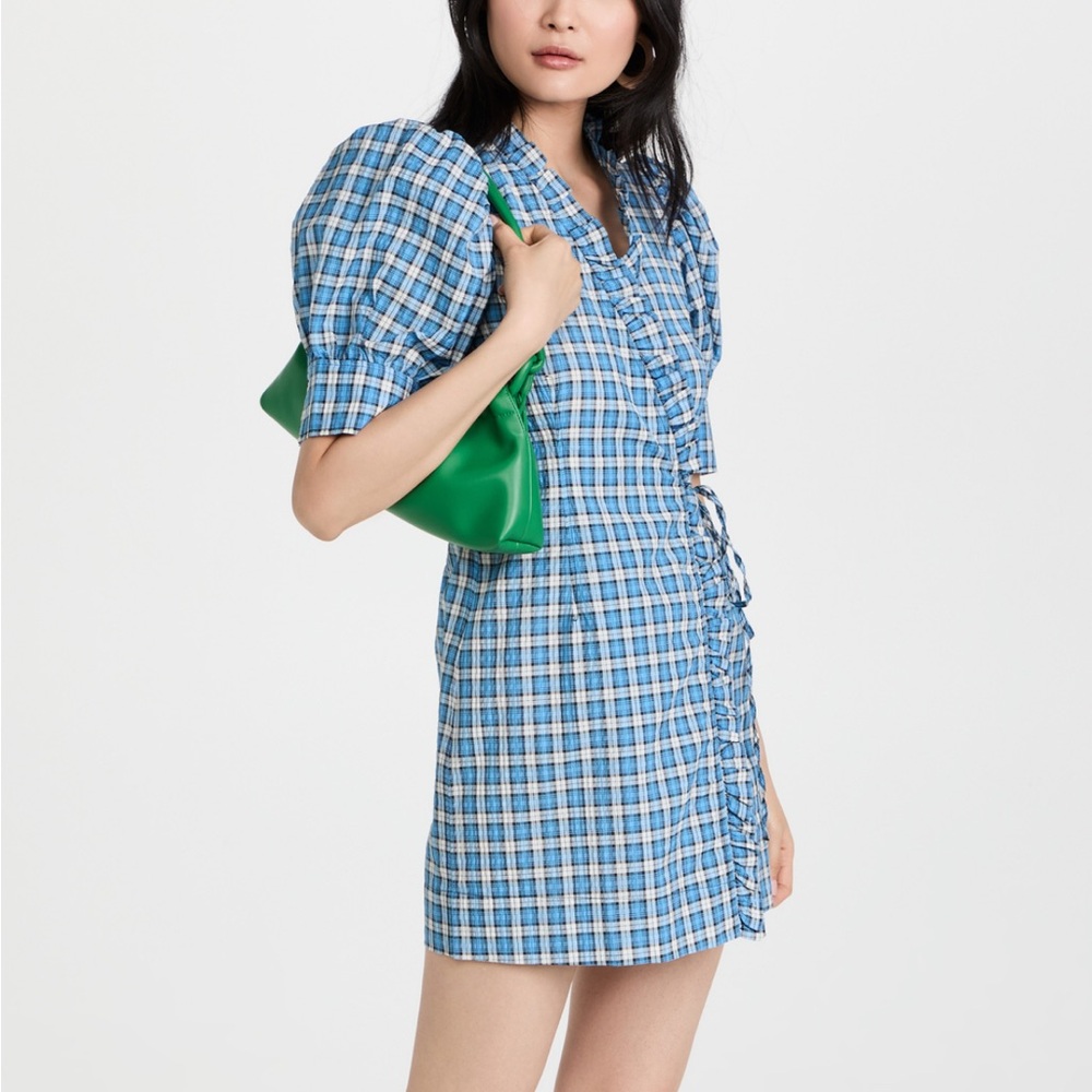 Ganni Seersucker Check Dress